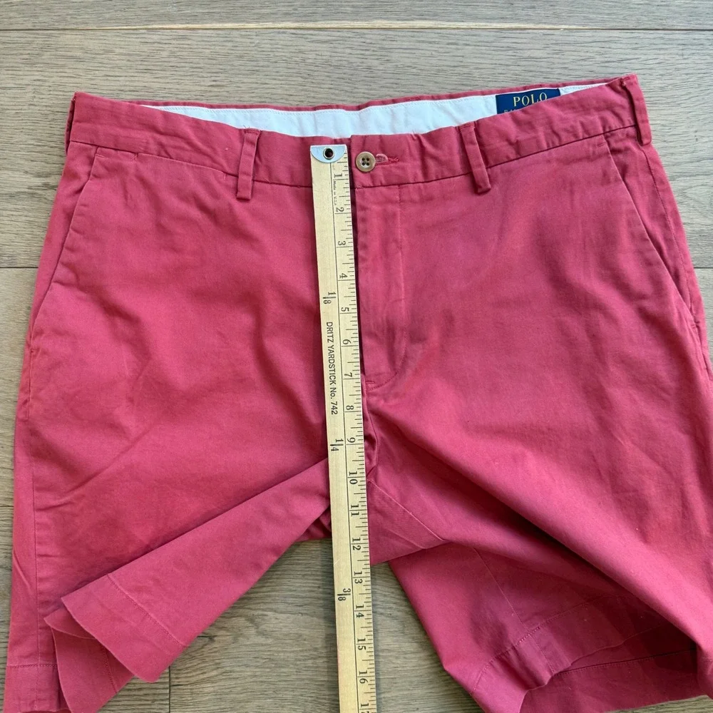 Polo Ralph Lauren Mens Stretch Classic Fit Chino Shorts Red Size 34 Cotton Blend